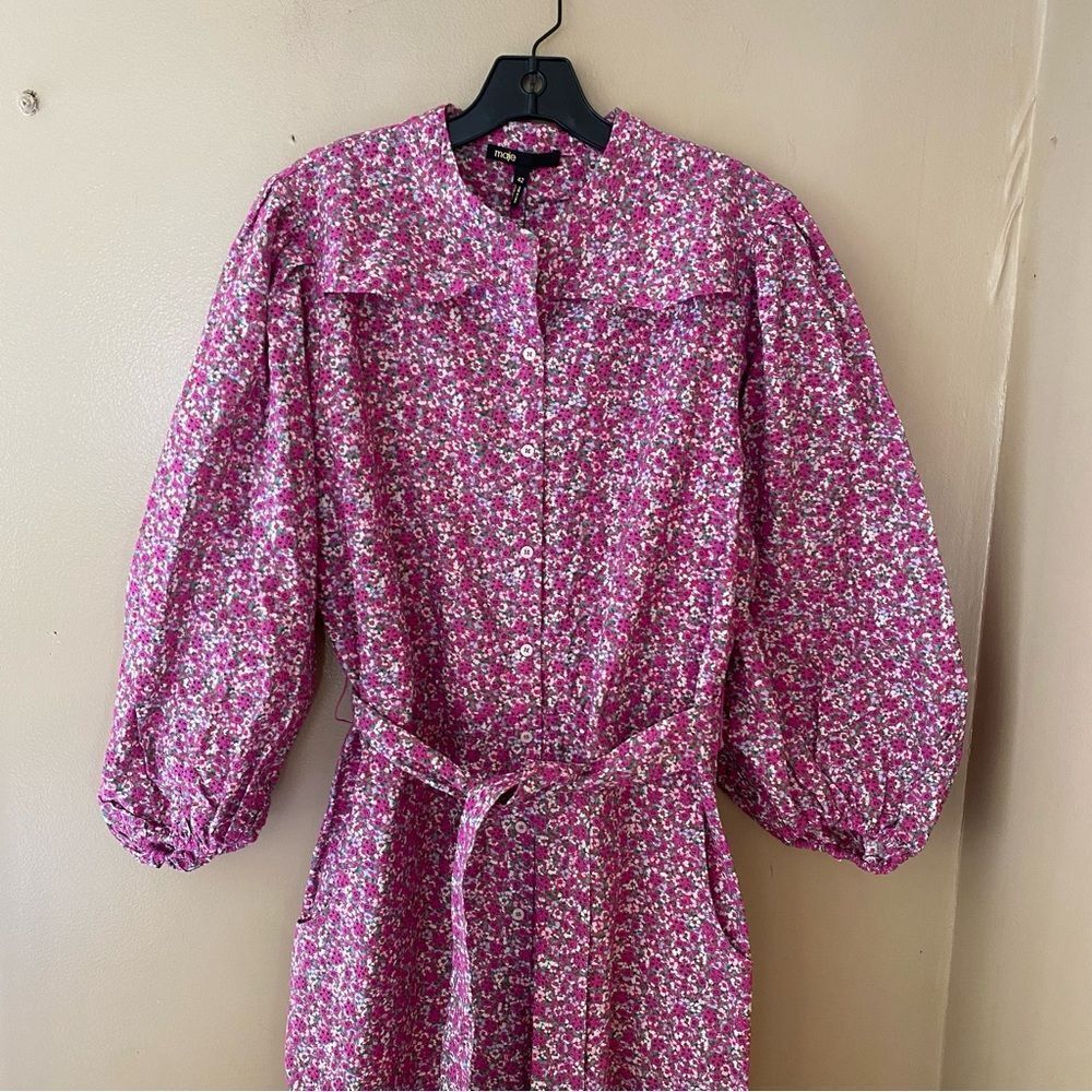 Maje Pink Floral Jumpsuit eyelet cotton one piece $565 NWT 42 XL - Picture 12 of 13
